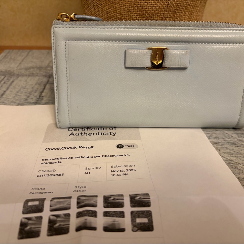 Salvatore Ferragamo Light Blue Leather Wallet